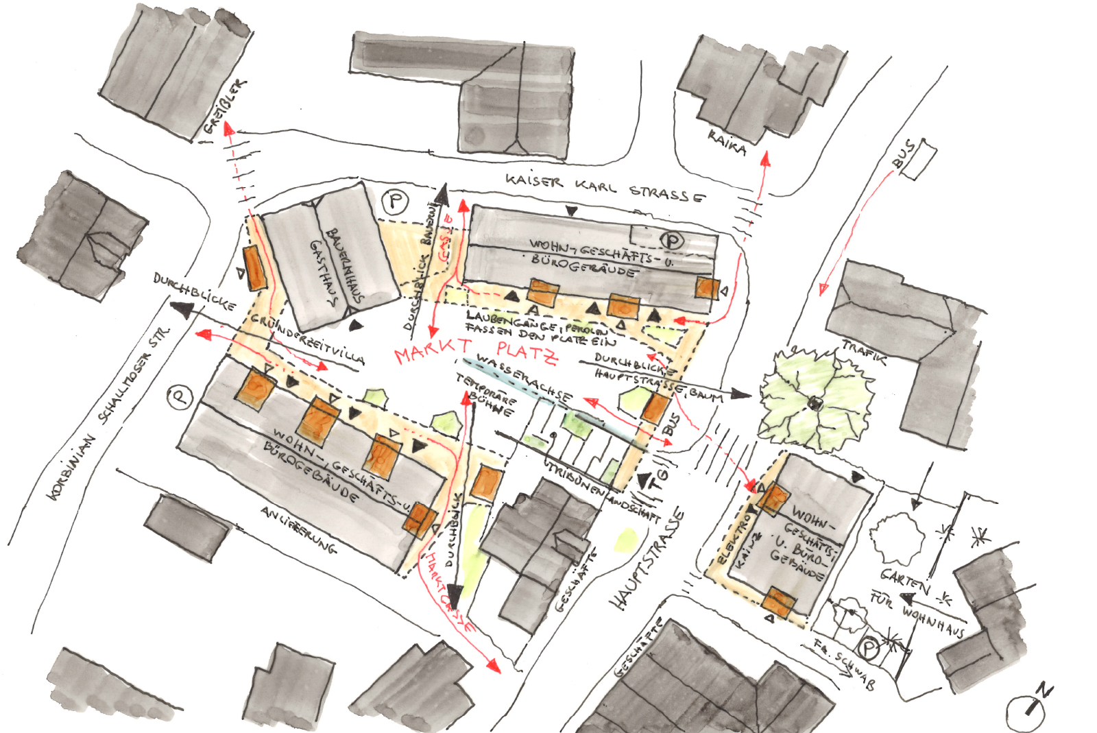 Grödig Ortsmitte Wettbewerb von Jürgen MATZER Architekten
