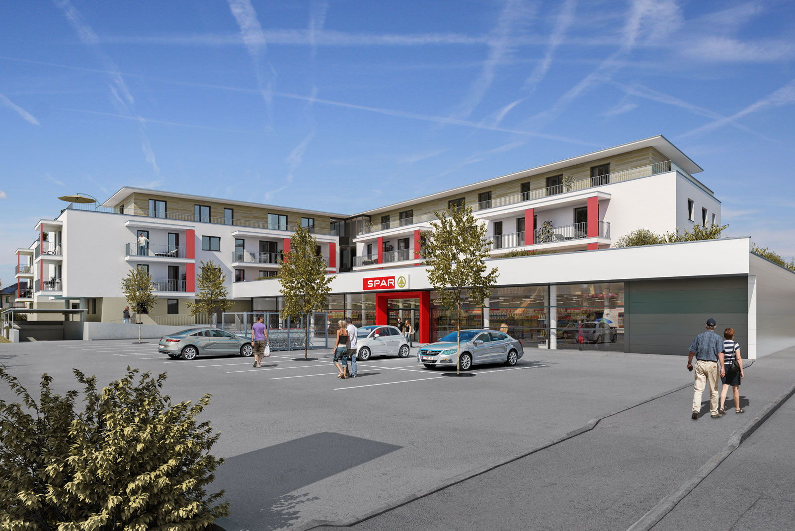 Wohnhaus in Grödig mit Spar und Apotheke von Jürgen MATZER Architekten